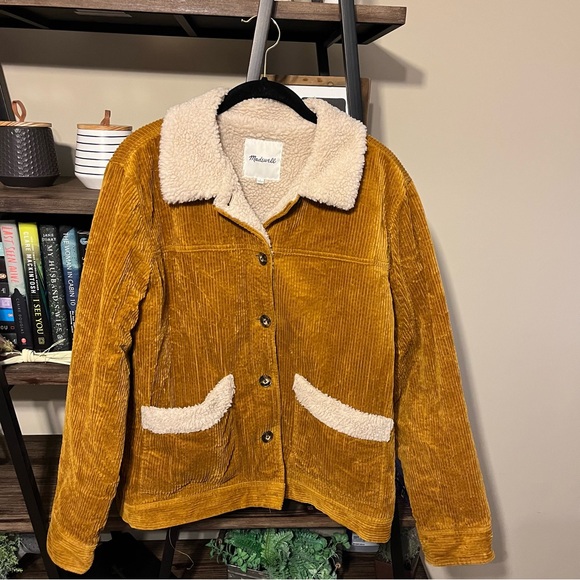 Madewell Sherpa-Lined Corduroy Swing Chore Coat Size L - Picture 1 of 8